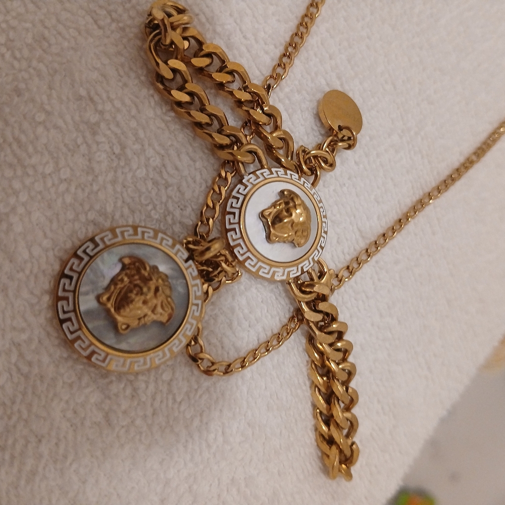 Authentic versace chain and bracelet set